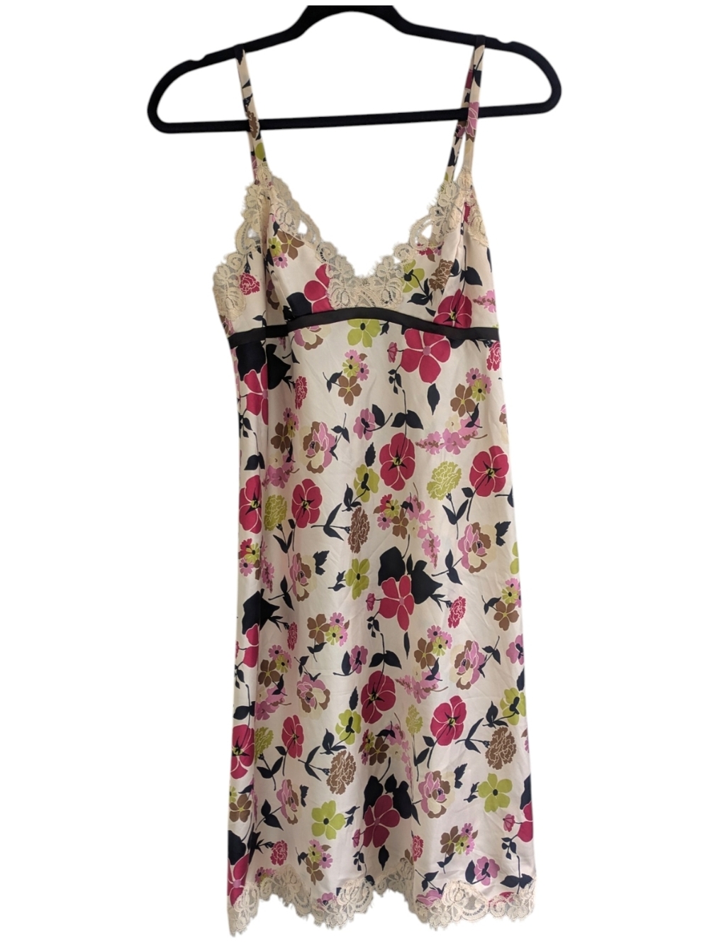 Banana Republic Satin Floral Lace Dress. S